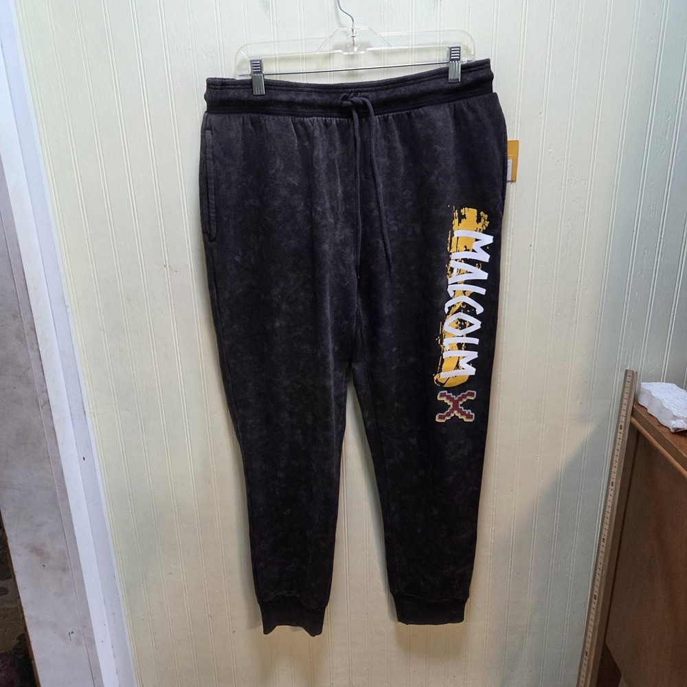 Hope & Wonder Malcolm X Pants Mens Large Black Mineral Wash Joggers Streetwear